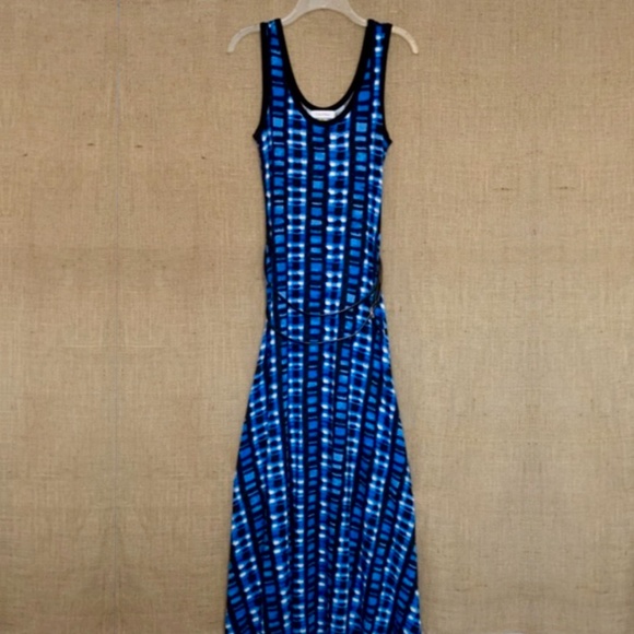 Calvin Klein Dresses & Skirts - CALVIN KLEIN Maxi Dress Fit and Flare Blue Black S